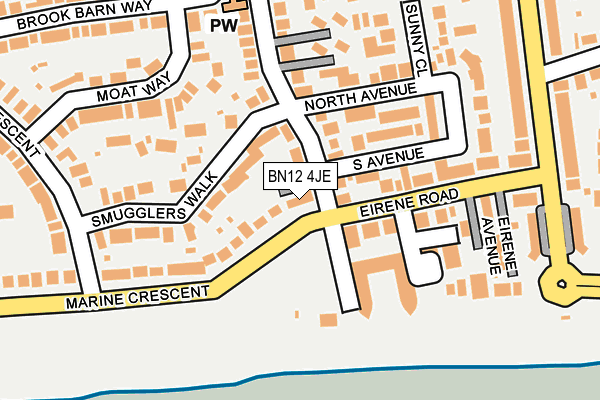 BN12 4JE map - OS OpenMap – Local (Ordnance Survey) BN12 4JE map - OS OpenMap – Local (Ordnance Survey)