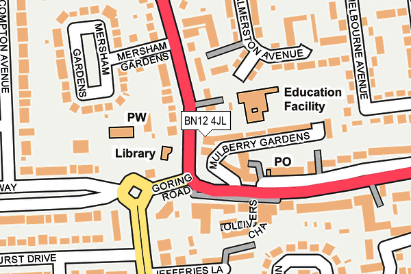 BN12 4JL map - OS OpenMap – Local (Ordnance Survey) BN12 4JL map - OS OpenMap – Local (Ordnance Survey)
