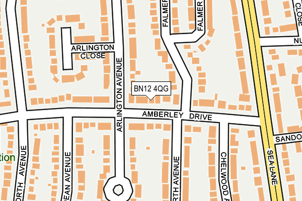 BN12 4QG map - OS OpenMap – Local (Ordnance Survey) BN12 4QG map - OS OpenMap – Local (Ordnance Survey)