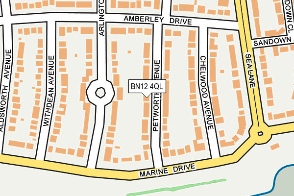 BN12 4QL map - OS OpenMap – Local (Ordnance Survey) BN12 4QL map - OS OpenMap – Local (Ordnance Survey)