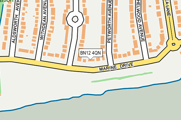 BN12 4QN map - OS OpenMap – Local (Ordnance Survey) BN12 4QN map - OS OpenMap – Local (Ordnance Survey)