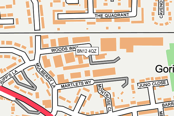 BN12 4QZ map - OS OpenMap – Local (Ordnance Survey) BN12 4QZ map - OS OpenMap – Local (Ordnance Survey)