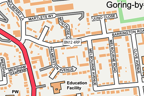 BN12 4RP map - OS OpenMap – Local (Ordnance Survey) BN12 4RP map - OS OpenMap – Local (Ordnance Survey)