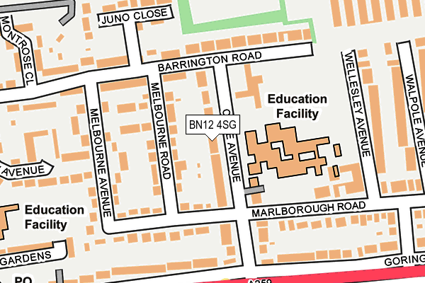 BN12 4SG map - OS OpenMap – Local (Ordnance Survey) BN12 4SG map - OS OpenMap – Local (Ordnance Survey)