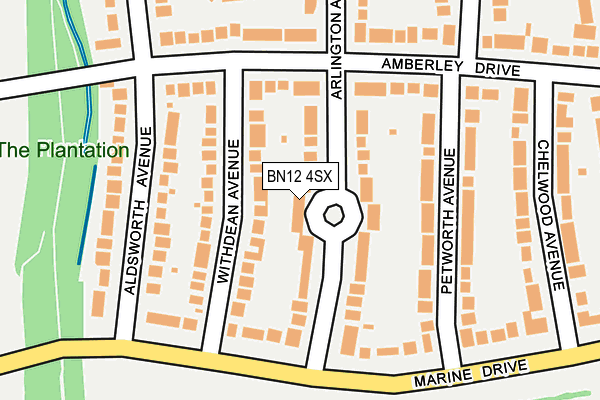BN12 4SX map - OS OpenMap – Local (Ordnance Survey) BN12 4SX map - OS OpenMap – Local (Ordnance Survey)