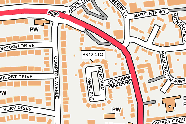 BN12 4TQ map - OS OpenMap – Local (Ordnance Survey) BN12 4TQ map - OS OpenMap – Local (Ordnance Survey)