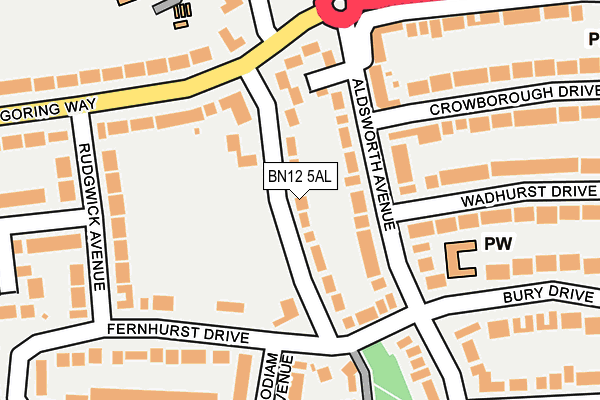 BN12 5AL map - OS OpenMap – Local (Ordnance Survey) BN12 5AL map - OS OpenMap – Local (Ordnance Survey)