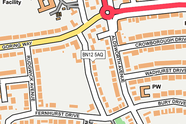 BN12 5AQ map - OS OpenMap – Local (Ordnance Survey) BN12 5AQ map - OS OpenMap – Local (Ordnance Survey)