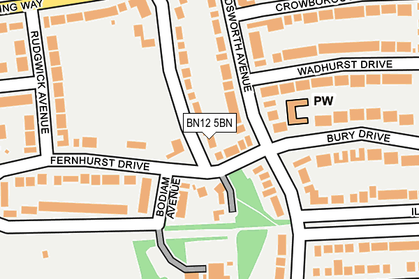 BN12 5BN map - OS OpenMap – Local (Ordnance Survey) BN12 5BN map - OS OpenMap – Local (Ordnance Survey)