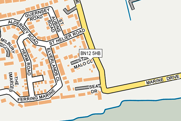 BN12 5HB map - OS OpenMap – Local (Ordnance Survey) BN12 5HB map - OS OpenMap – Local (Ordnance Survey)