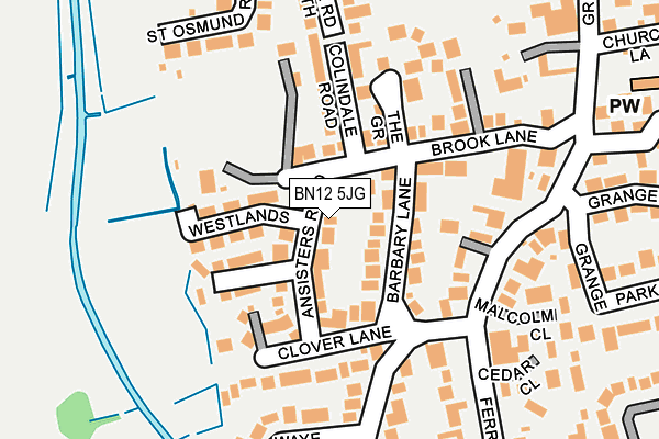 BN12 5JG map - OS OpenMap – Local (Ordnance Survey) BN12 5JG map - OS OpenMap – Local (Ordnance Survey)