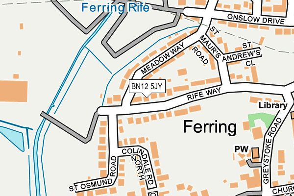 BN12 5JY map - OS OpenMap – Local (Ordnance Survey)