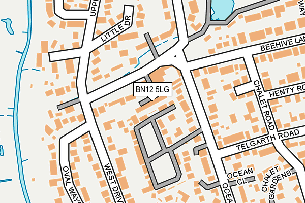 BN12 5LG map - OS OpenMap – Local (Ordnance Survey) BN12 5LG map - OS OpenMap – Local (Ordnance Survey)