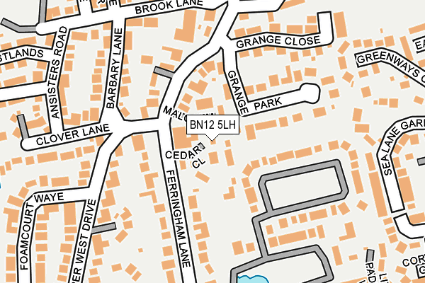 BN12 5LH map - OS OpenMap – Local (Ordnance Survey)