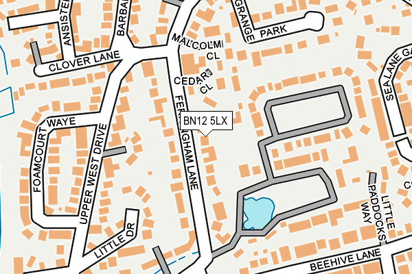 BN12 5LX map - OS OpenMap – Local (Ordnance Survey) BN12 5LX map - OS OpenMap – Local (Ordnance Survey)