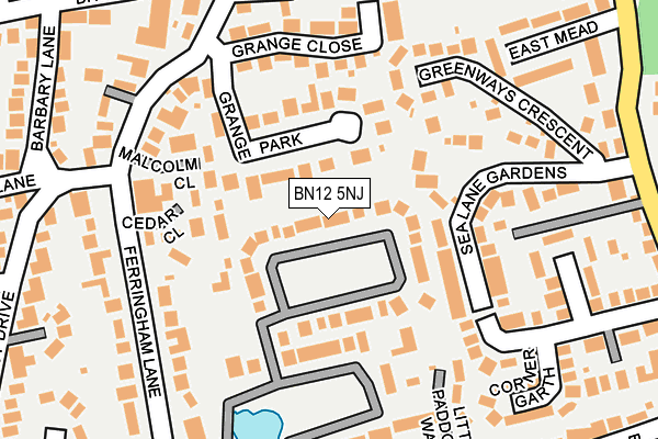 BN12 5NJ map - OS OpenMap – Local (Ordnance Survey) BN12 5NJ map - OS OpenMap – Local (Ordnance Survey)