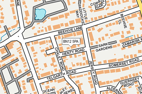 BN12 5PA map - OS OpenMap – Local (Ordnance Survey) BN12 5PA map - OS OpenMap – Local (Ordnance Survey)
