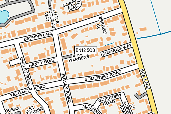 BN12 5QB map - OS OpenMap – Local (Ordnance Survey) BN12 5QB map - OS OpenMap – Local (Ordnance Survey)