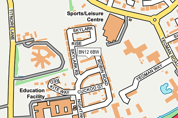 BN12 6BW map - OS OpenMap – Local (Ordnance Survey) BN12 6BW map - OS OpenMap – Local (Ordnance Survey)