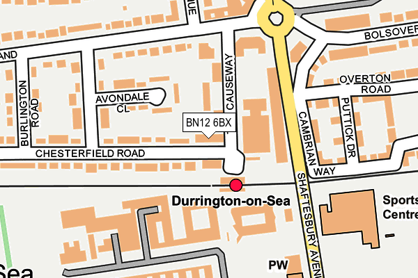 BN12 6BX map - OS OpenMap – Local (Ordnance Survey)