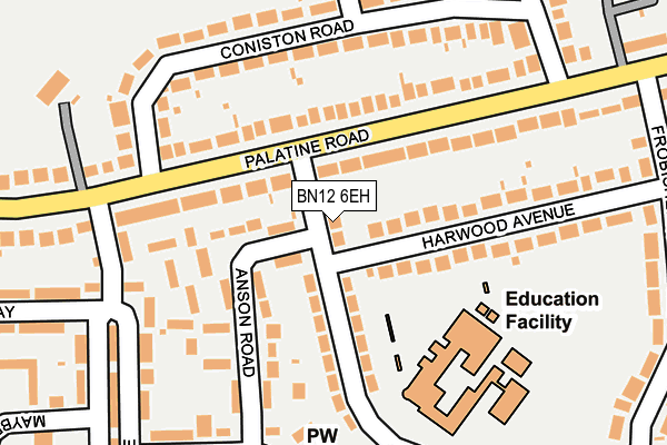 BN12 6EH map - OS OpenMap – Local (Ordnance Survey)