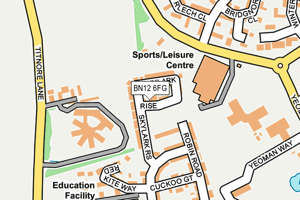 BN12 6FG map - OS OpenMap – Local (Ordnance Survey) BN12 6FG map - OS OpenMap – Local (Ordnance Survey)