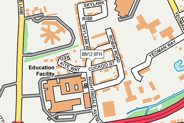 BN12 6FH map - OS OpenMap – Local (Ordnance Survey)