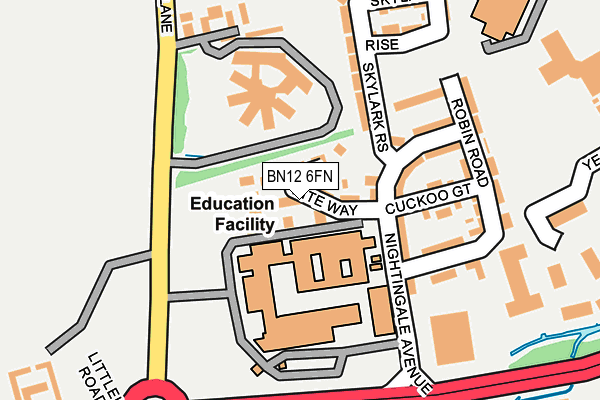 BN12 6FN map - OS OpenMap – Local (Ordnance Survey) BN12 6FN map - OS OpenMap – Local (Ordnance Survey)