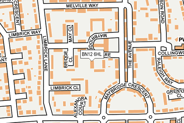 BN12 6HL map - OS OpenMap – Local (Ordnance Survey)