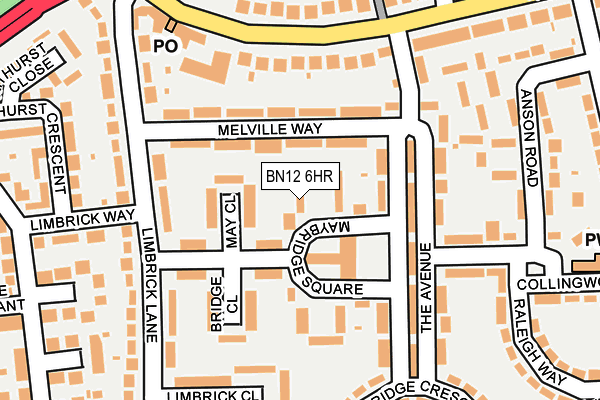 BN12 6HR map - OS OpenMap – Local (Ordnance Survey)