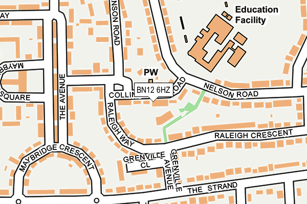 BN12 6HZ map - OS OpenMap – Local (Ordnance Survey)