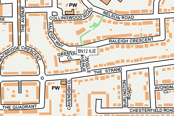 BN12 6JE map - OS OpenMap – Local (Ordnance Survey)