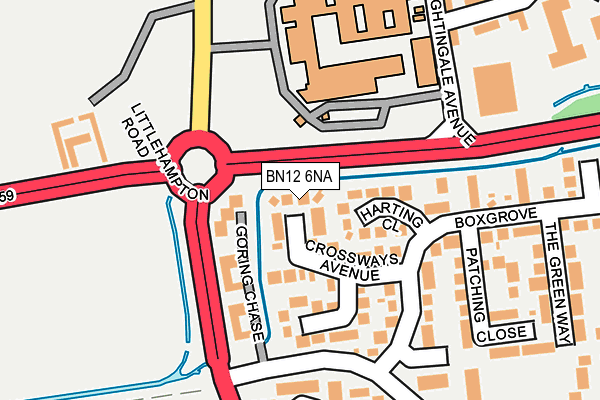 BN12 6NA map - OS OpenMap – Local (Ordnance Survey) BN12 6NA map - OS OpenMap – Local (Ordnance Survey)