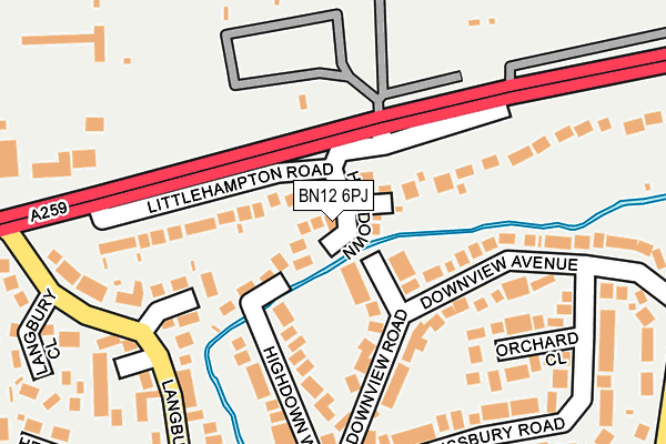 BN12 6PJ map - OS OpenMap – Local (Ordnance Survey)