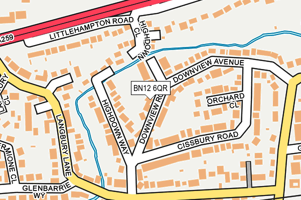 BN12 6QR map - OS OpenMap – Local (Ordnance Survey)