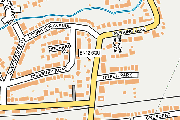 BN12 6QU map - OS OpenMap – Local (Ordnance Survey)