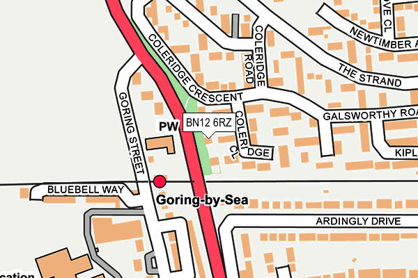 BN12 6RZ map - OS OpenMap – Local (Ordnance Survey)