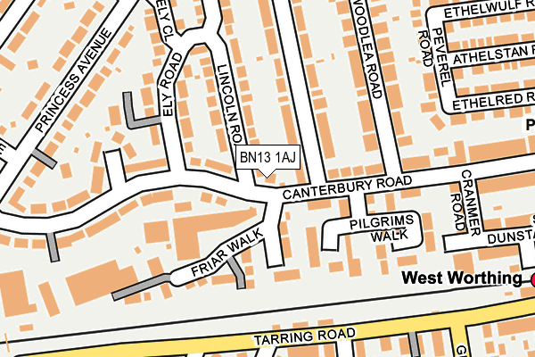 BN13 1AJ map - OS OpenMap – Local (Ordnance Survey) BN13 1AJ map - OS OpenMap – Local (Ordnance Survey)