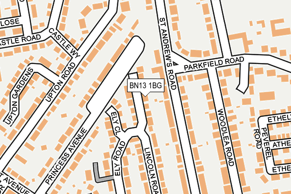 BN13 1BG map - OS OpenMap – Local (Ordnance Survey) BN13 1BG map - OS OpenMap – Local (Ordnance Survey)