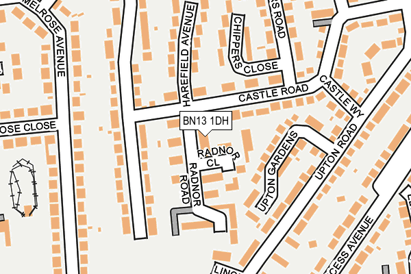 BN13 1DH map - OS OpenMap – Local (Ordnance Survey) BN13 1DH map - OS OpenMap – Local (Ordnance Survey)