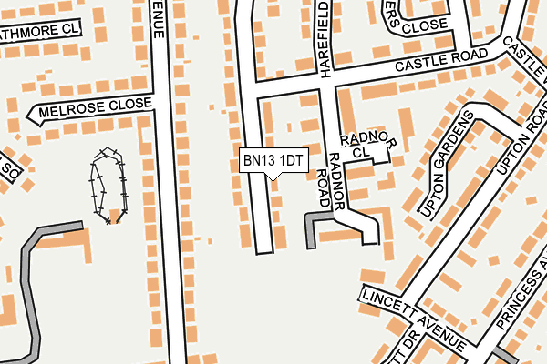 BN13 1DT map - OS OpenMap – Local (Ordnance Survey) BN13 1DT map - OS OpenMap – Local (Ordnance Survey)