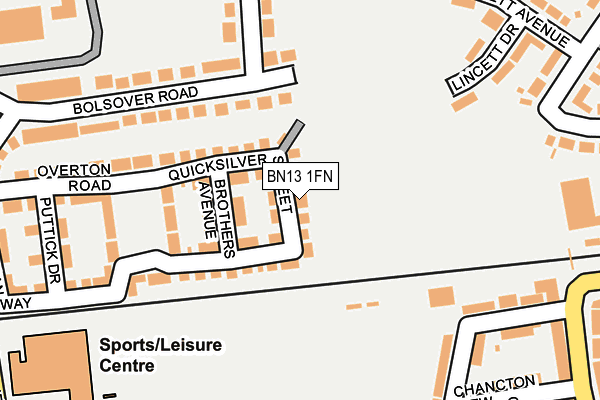 BN13 1FN map - OS OpenMap – Local (Ordnance Survey) BN13 1FN map - OS OpenMap – Local (Ordnance Survey)