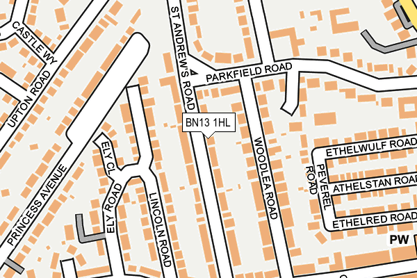 BN13 1HL map - OS OpenMap – Local (Ordnance Survey) BN13 1HL map - OS OpenMap – Local (Ordnance Survey)