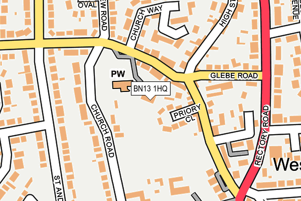 BN13 1HQ map - OS OpenMap – Local (Ordnance Survey) BN13 1HQ map - OS OpenMap – Local (Ordnance Survey)