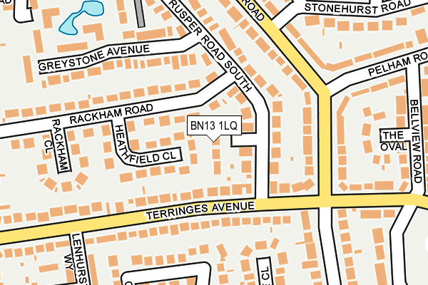 BN13 1LQ map - OS OpenMap – Local (Ordnance Survey) BN13 1LQ map - OS OpenMap – Local (Ordnance Survey)
