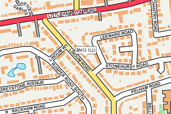 BN13 1LU map - OS OpenMap – Local (Ordnance Survey) BN13 1LU map - OS OpenMap – Local (Ordnance Survey)