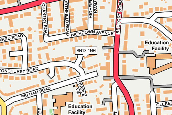 BN13 1NH map - OS OpenMap – Local (Ordnance Survey) BN13 1NH map - OS OpenMap – Local (Ordnance Survey)