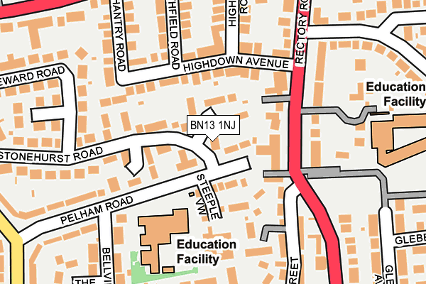 BN13 1NJ map - OS OpenMap – Local (Ordnance Survey) BN13 1NJ map - OS OpenMap – Local (Ordnance Survey)