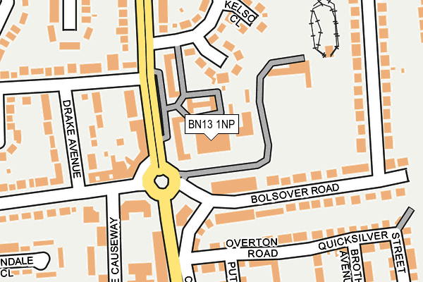 BN13 1NP map - OS OpenMap – Local (Ordnance Survey) BN13 1NP map - OS OpenMap – Local (Ordnance Survey)
