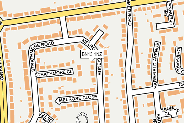 BN13 1NZ map - OS OpenMap – Local (Ordnance Survey) BN13 1NZ map - OS OpenMap – Local (Ordnance Survey)